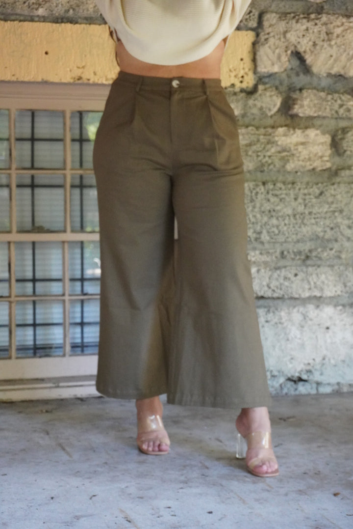 WIDE LEG TROUSER WITH WAIST BAND